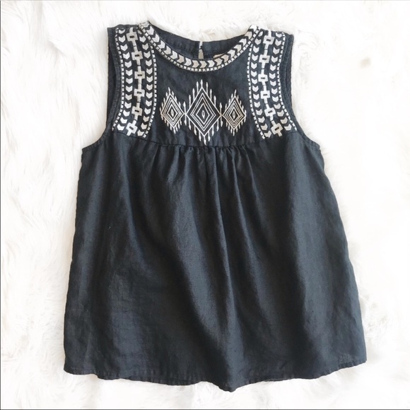 J. Crew Factory Tops - J. Crew Factory Embroidered Linen Tank k49